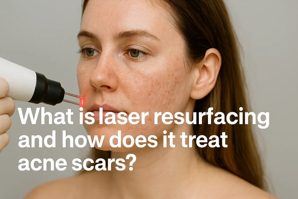What is laser resurfacing and how does it treat acne scars?